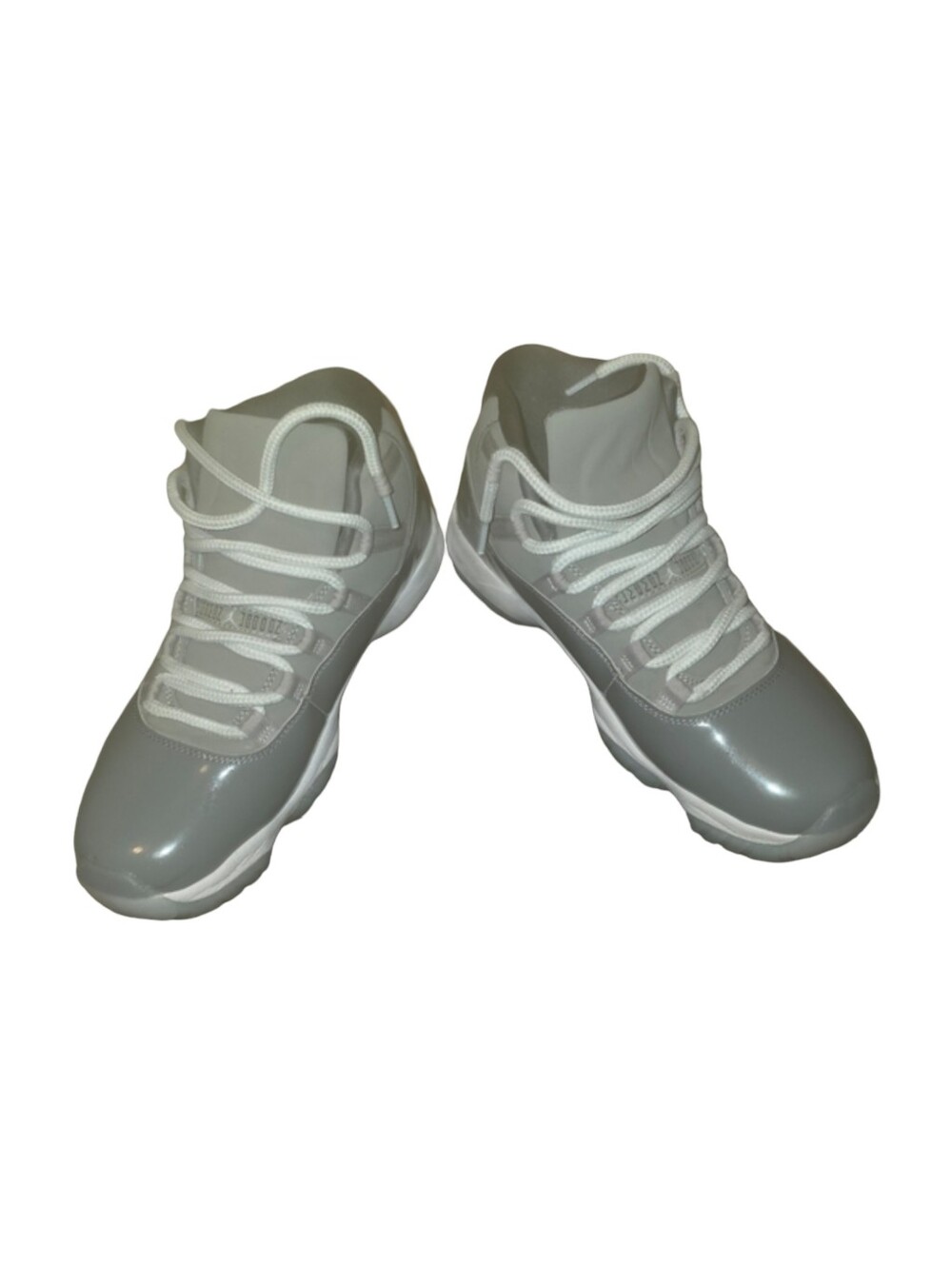Jordan Men's Grey and White High-Top Sneakers